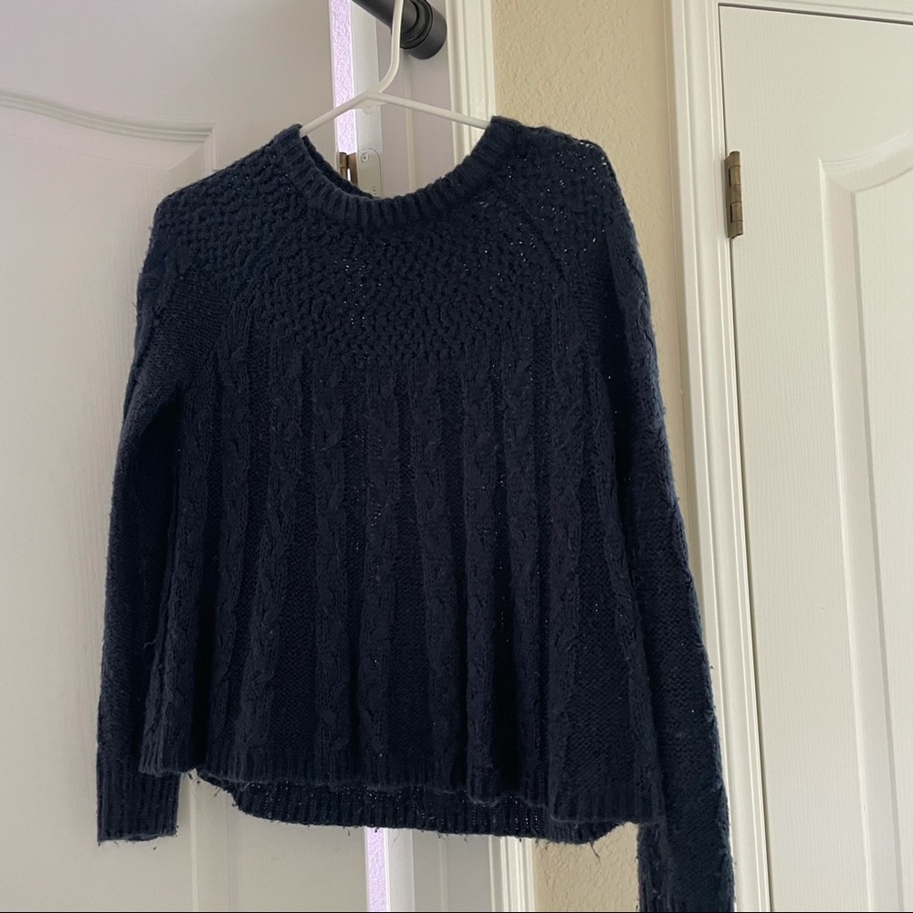 hollister navy knit sweater